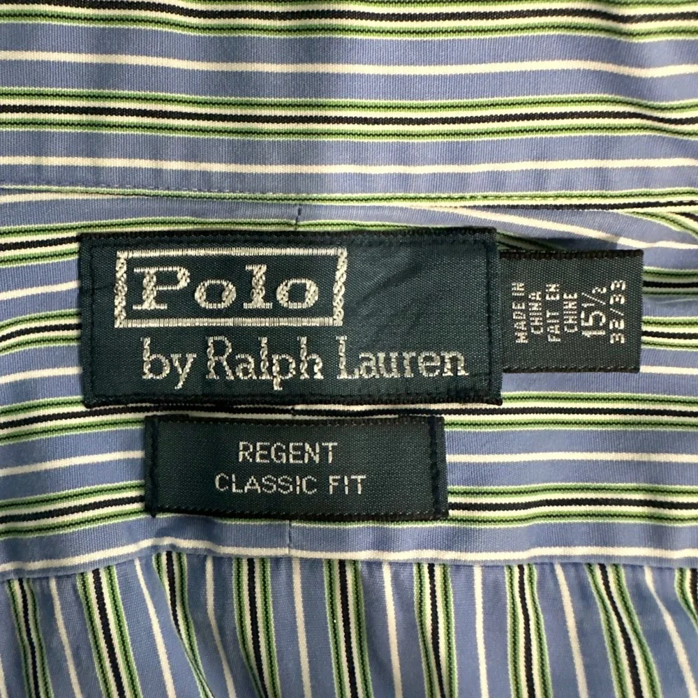 Polo Ralph Lauren‎ Button Up Mens Sz 15.5 32/33 Regent Classic Fit Striped Shirt